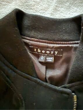 Theory Black suede/knit Jacket with Lining, zippers